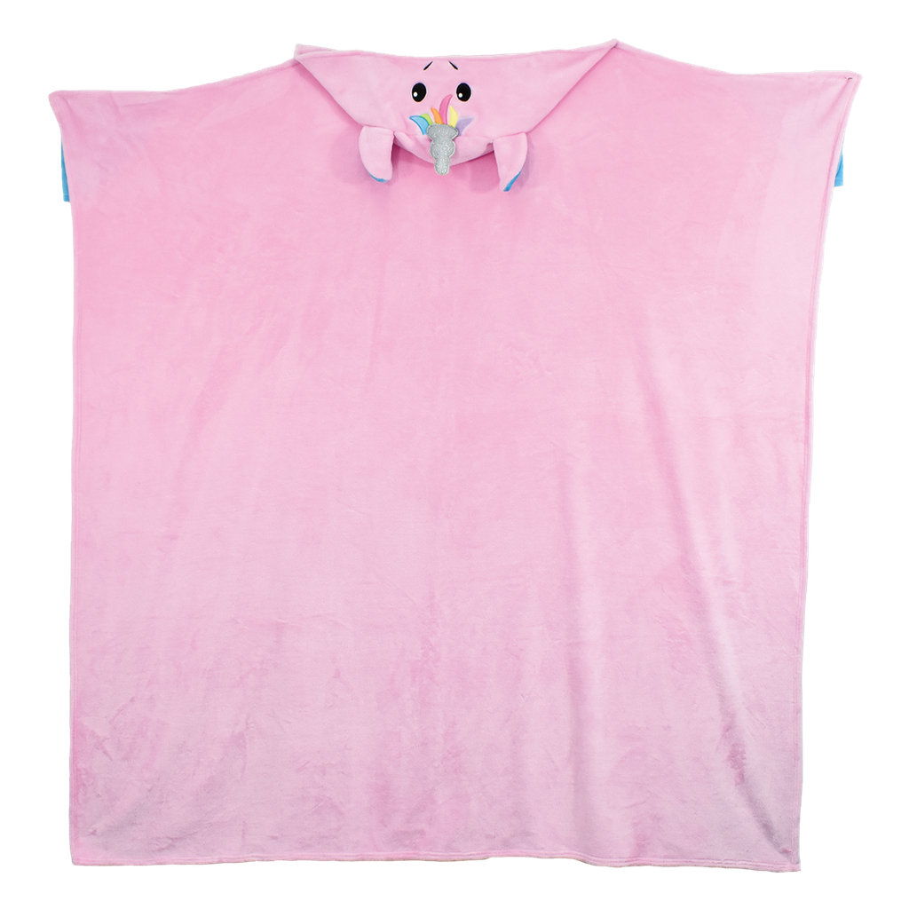 Unicorn Floral Pattern Print Hooded Blanket